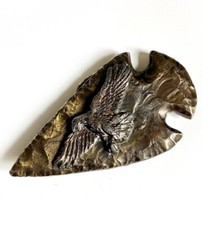 Vintage Arrowhead Brass Belt Buckle Eagle