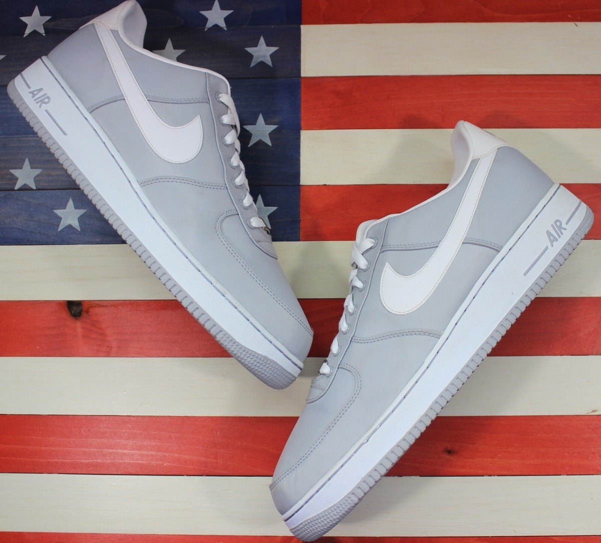 Nike Air Force 1 Low Wolf Grey/White Nylon Sneaker 2013 VTG