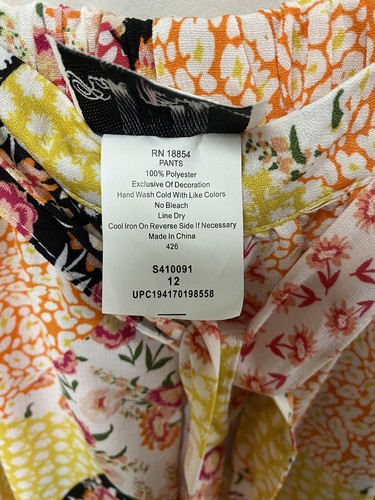 Rare Editions 2 Piece Pants Set Girl's Size 12 Eyelet Blouse Patchwork Pants NWT - Picture 9 of 10