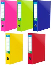 Office Box Files Colourful Spine Lock Spring Foolscap-Pack Of 5