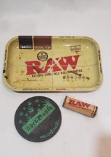 Original Classic Raw Premium Metal Rolling Tray and cigarette roller