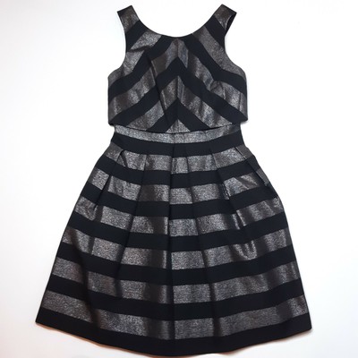 black and silver striped dress