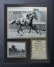 11x14 FRAMED CITATION 8X10 PHOTO 1948 TRIPLE CROWN WINNER EDDIE ARCARO