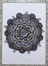 SEArts Mandala 3 ACEO Print Of Original Drawing Color Mandala Illustration Art