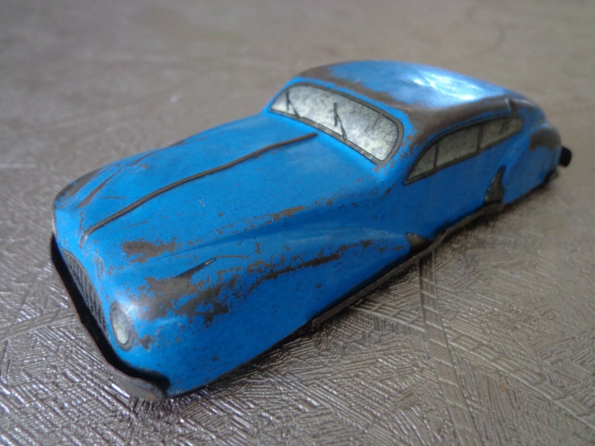 Jouet Mécanique En Tôle Gaspard & Gaubier - Automobile Rouge - France 1950
