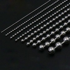1.5mm-10mm Bead 304 Stainless Steel Ball Necklace Chain Silver Sold By Meters