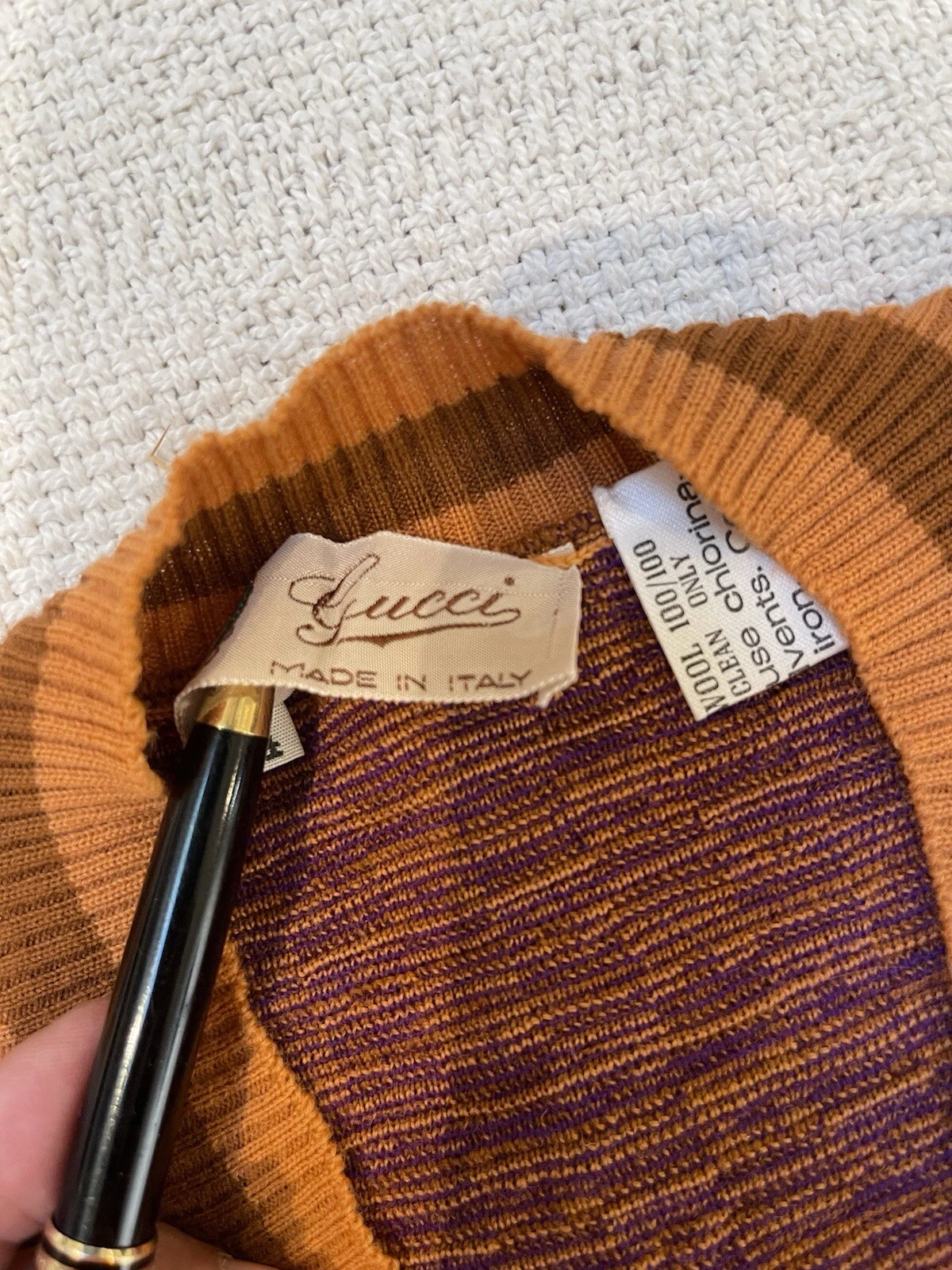 Vintage GUCCI maglione smanicato gilet golf taglia 44 GG testa di cavallo logo piccolo