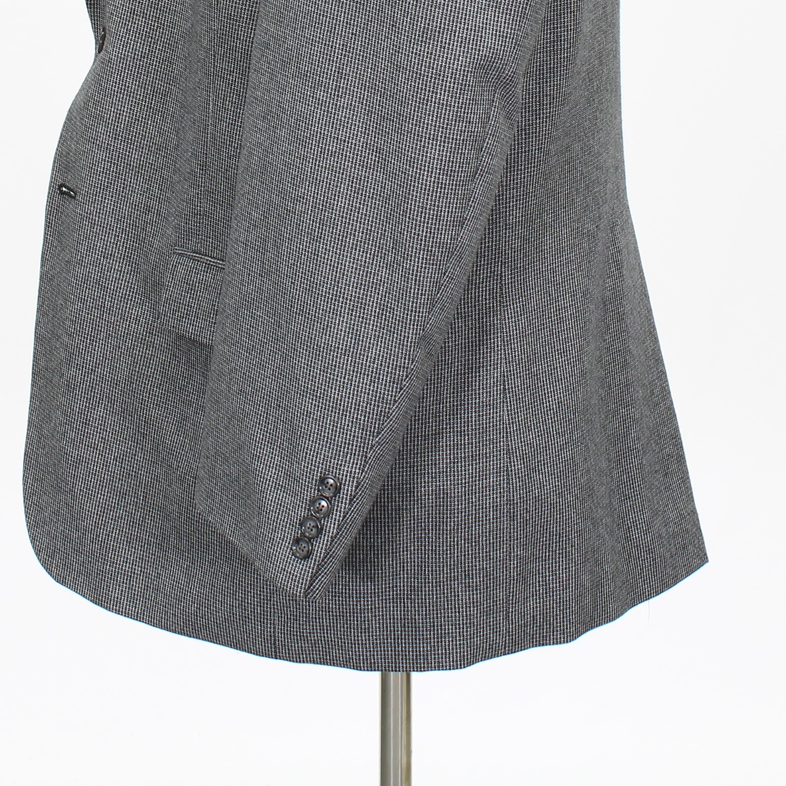 Statements 44R Gray Solid Polyester Two Button Sp… - image 8