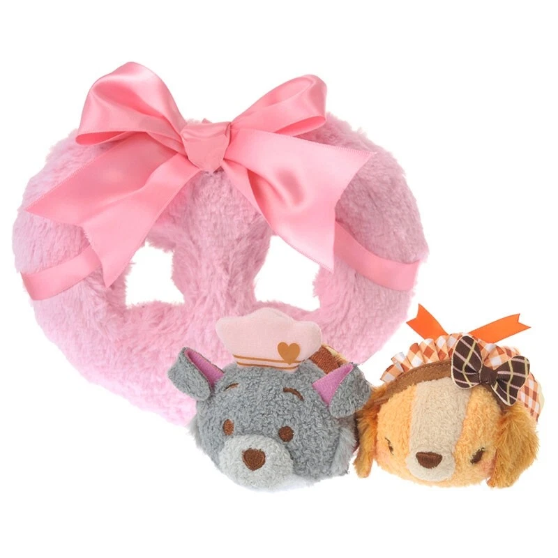 Disney Store Japan2017 Valentine TSUM TSUM Plush Heart Wreath Lady & Tramp Rare - Image 2 of 4