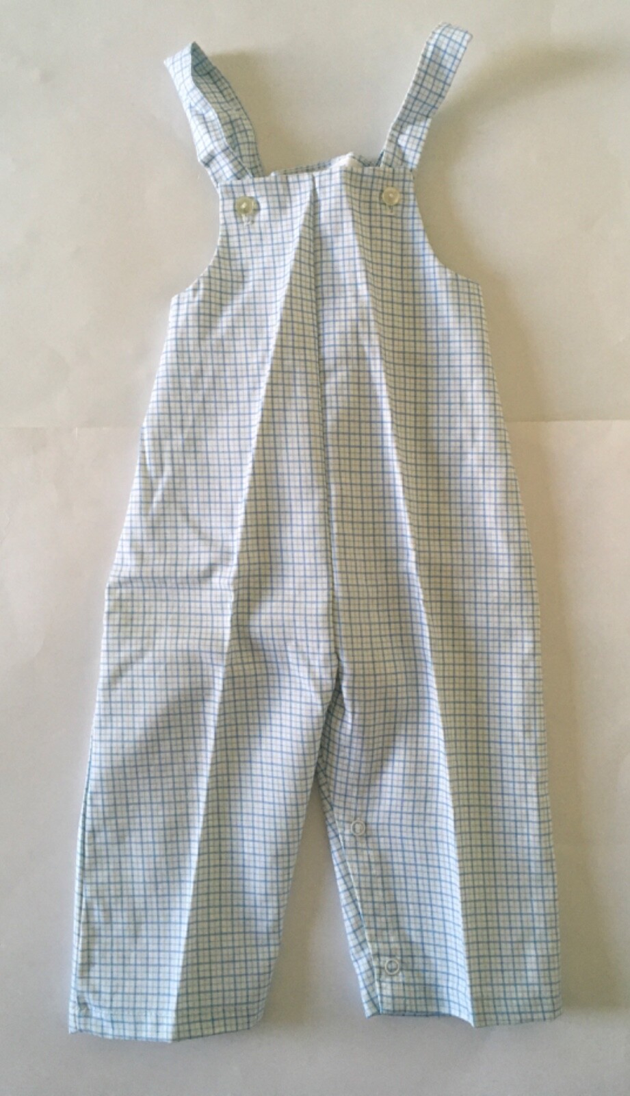 NEW VTG Thomas Brand Baby 24 Months Overalls Outfit 3 Piece Blue Gingham RARE image 4