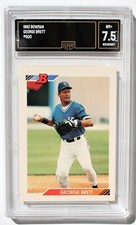 1992 BOWMAN BASEBALL CARD  #500  GEORGE BRETT / ROYALS  GRADED 7.5 ~ NM+  HOF ! 