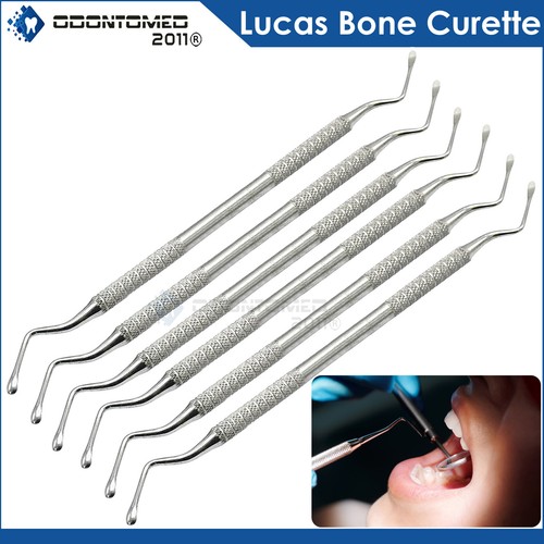 6 Lucas Knochenküretten #87 Dental Chirurgische Instrumente Deutscher Edelstahl - Bild 1 von 3