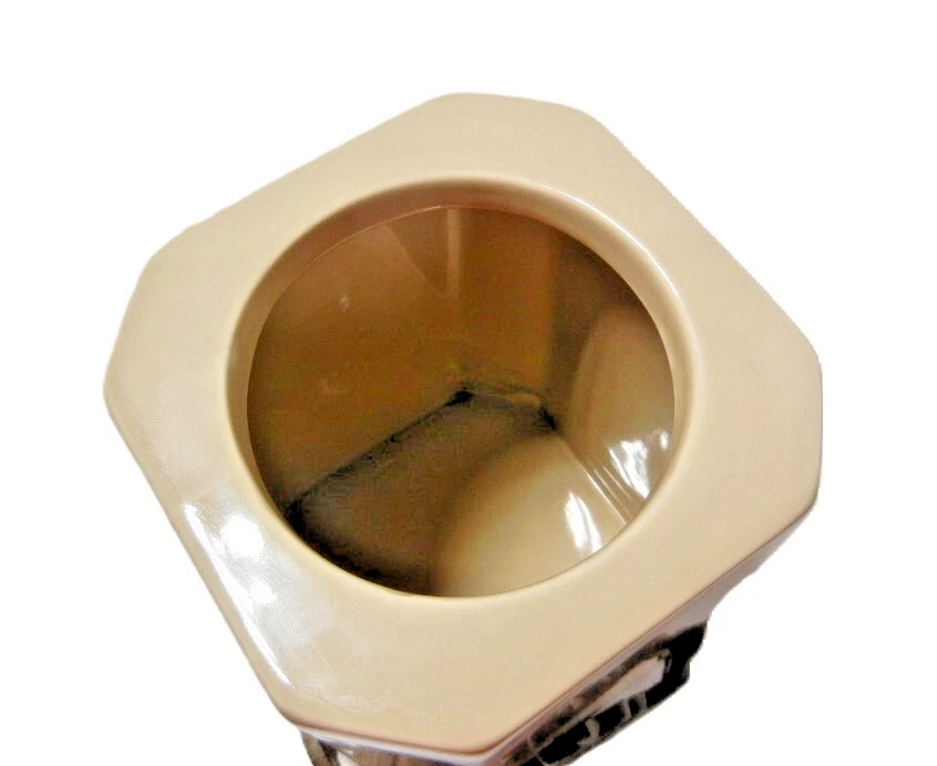 Gracious Goods Acanthus LARGE Ceramic Canisters Cookie Jar Lid Metal Stand TAUPE - Image 3 of 4