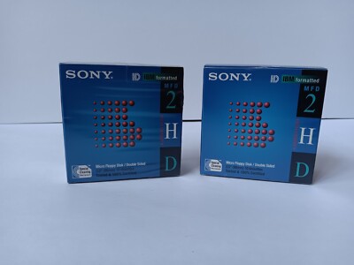 Sony IBM Formated 3.5'' Micro Floppy Disks Double Sided (2 Packs Of 10) Open Box