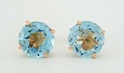 GENUINE 1.72 Cts AQUAMARINE STUD EARRINGS 14K ROSE GOLD - Free Certificate - NWT — photo 6