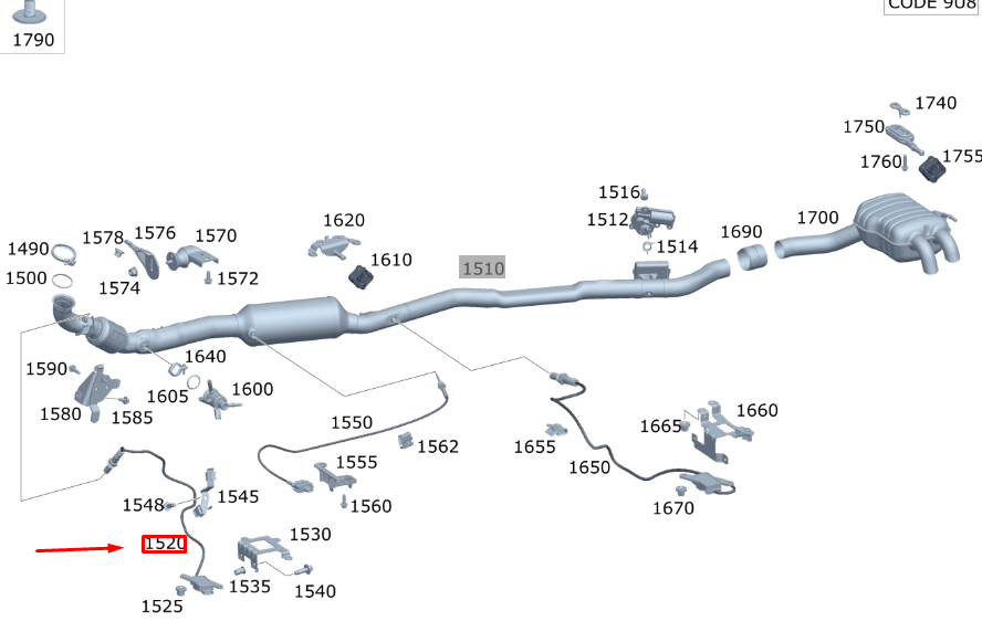 Mercedes-Benz GLE W167 NOX Sensor A0009054714 | Genuine OEM