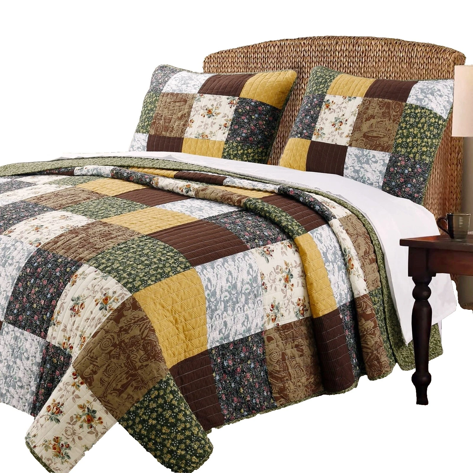 King Brown Patchwork Quilts, Bedspreads & Coverlets