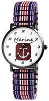 Damen Armbanduhr Frauen Uhr Analog Edelstahl Zugarmband Maritim Anker Excellanc