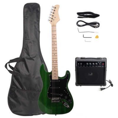 6 String Right Handed ST Stylish Electric Guitar with Bag Strap Amplifier