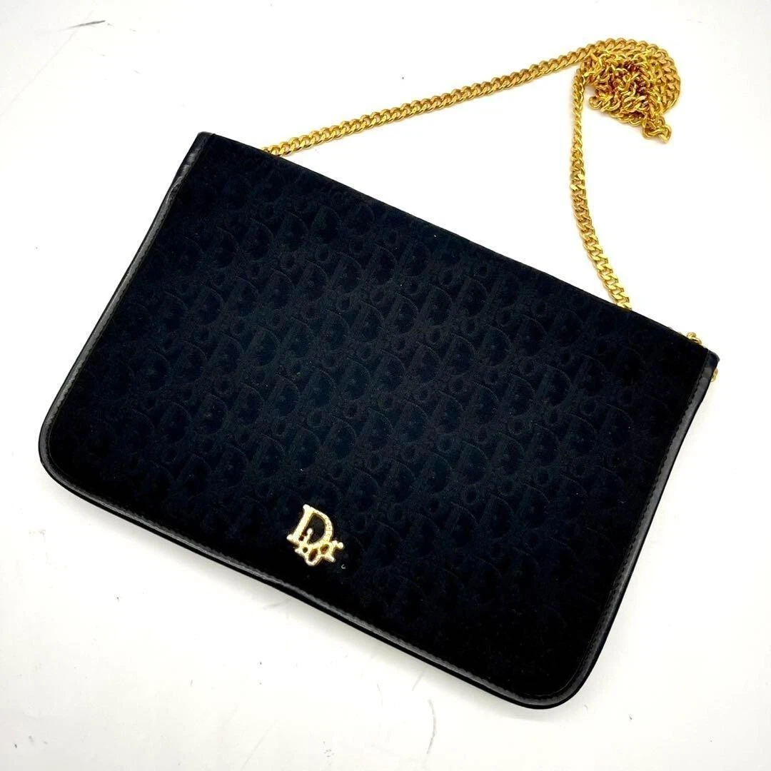 Sac bandoulière Christian Dior logo trotteur quincaillerie toile x cuir noir 202501M