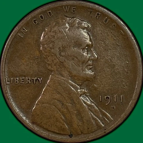 1911-D Lincoln Wheat Cent Extremely Fine XF Coin #34272