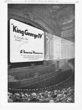 KING GEORGE IV WHISKY Movie Theatre Theme Vintage Advertisement 1930