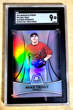 2010 SGC 9 MINT MIKE TROUT SP /999 BOWMAN PLATINUM PROSPECTS REFRACTOR G6724