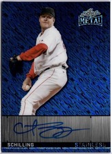 2026 Leaf Metal Curt Schilling, Boston Red Sox (1/1) Stainless Auto Shimmer Blue