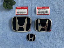 3pcs Black Frontrearsteering Badge Emblem For Honda 16-2021 Civic Lex Sedan