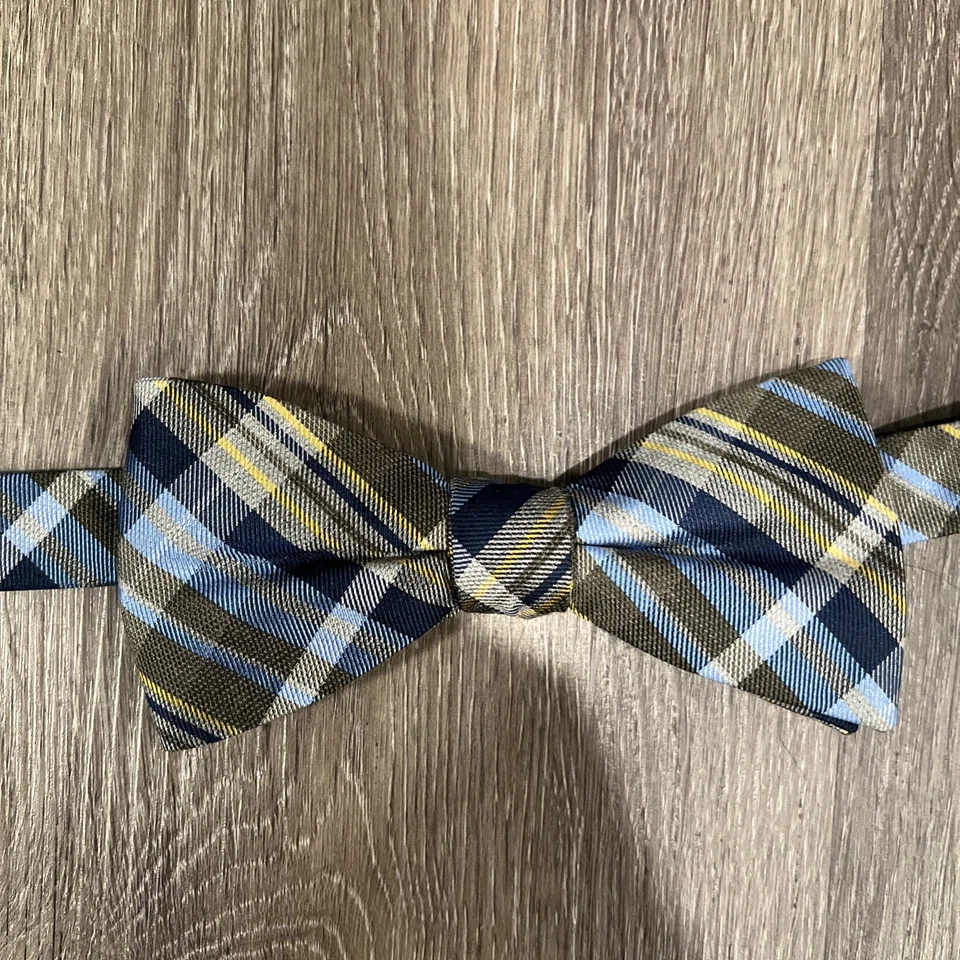 Pajarita de hombre TOMMY HILFIGER azul a cuadros preatada mezcla de seda ajustable Foto 2 de 4