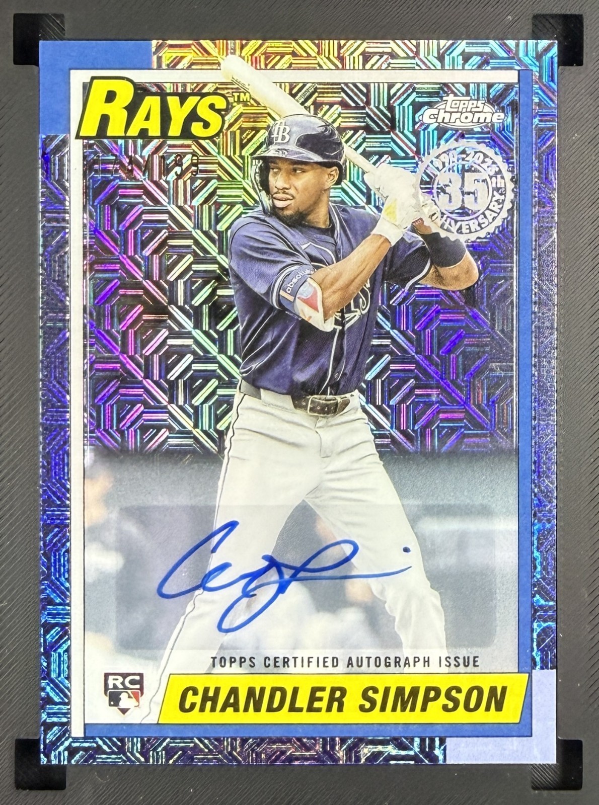 2025 Topps Update Chandler Simpson 1990 Chrome Auto /199 #U90C-27 Rays RC