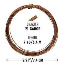 Wire, Non Tarnish Vintage Bronze 21 Gauge HALF Round Wrapping Wire 7 Yards