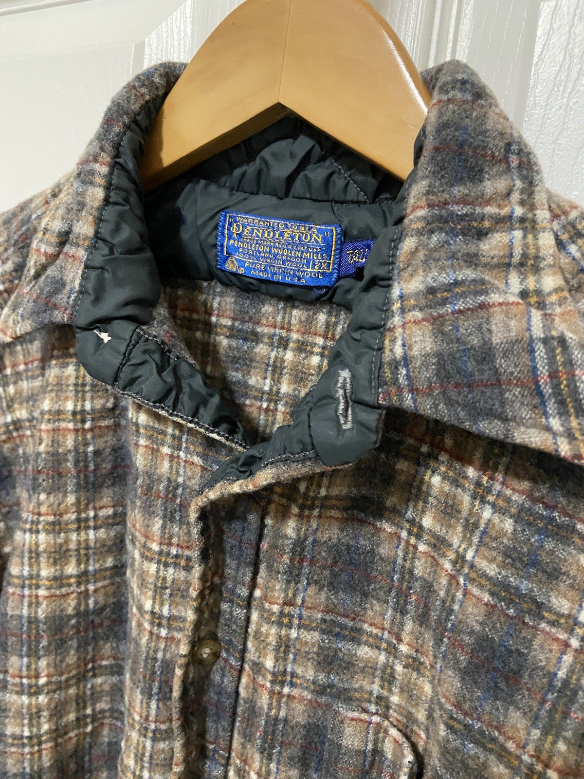 Vintage Pendleton Virgin Wool Button Down Flannel… - image 4