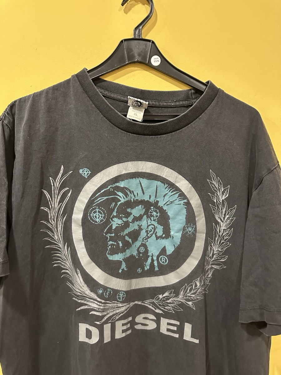 Vintage Diesel Only The Brave Size Xl Mohawk Black Logo Print T