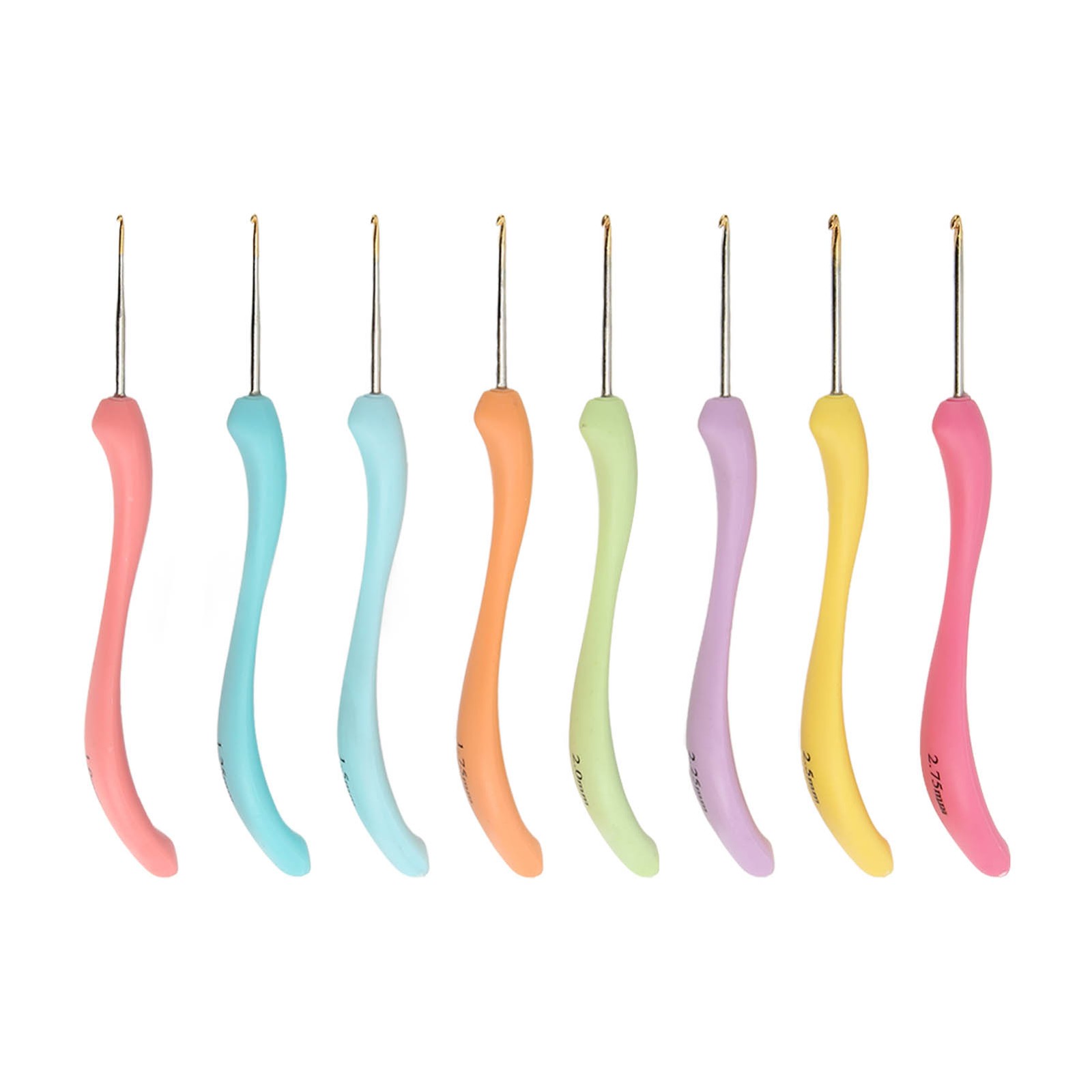 8pcs Crochet Hooks Ergonomic Design Iron Material For Making Scarves Socks New