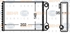 Wärmetauscher Innenraumheizung BEHR HELLA SERVICE 8FH 351 308-241 für FIAT PUNTO