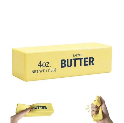 Butter Shape Squeeze Ball Yellow Foam Tear-Resistant 4oz 113g Stress Reliever