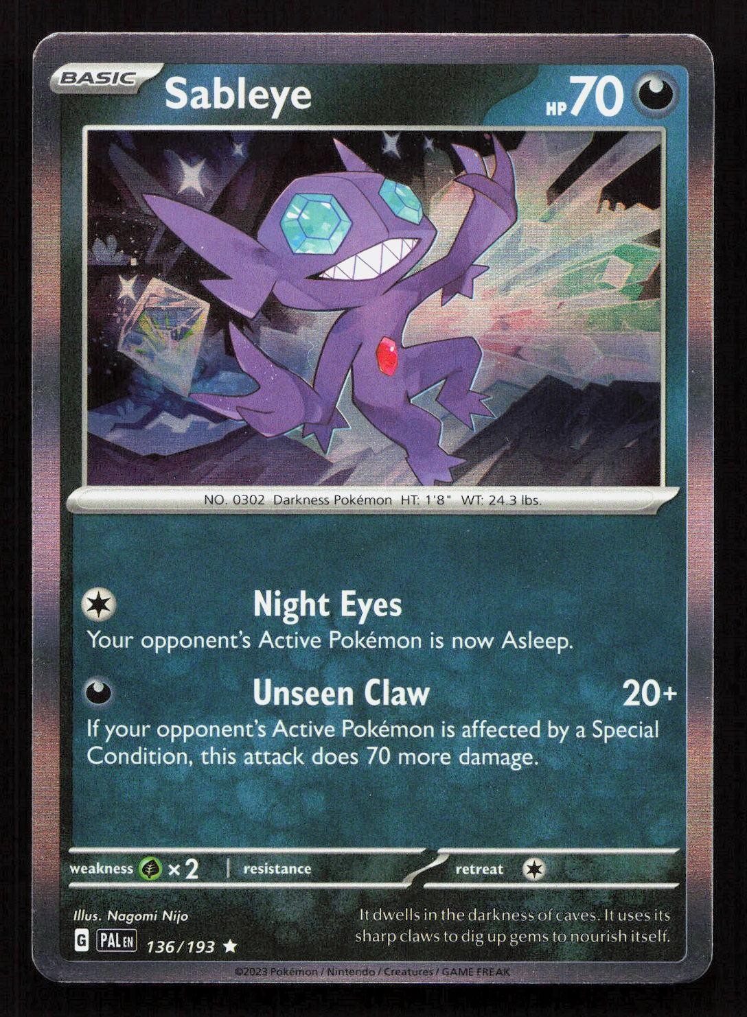 SABLEYE 136/193 Pokemon PALDEA EVOLVED Holo