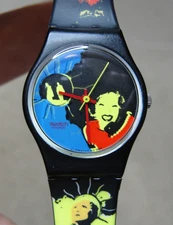 Vintage SWATCH Watch 1989 Ladies LB125 "Lady Sun". runs! keeps time!