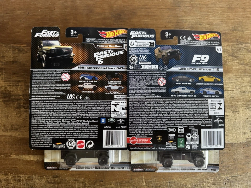 Hot Wheels Fast & Furious Off-Road 91 Mercedes-Benz G-Class Land Rover Lot Of 4 - Image 2 of 2