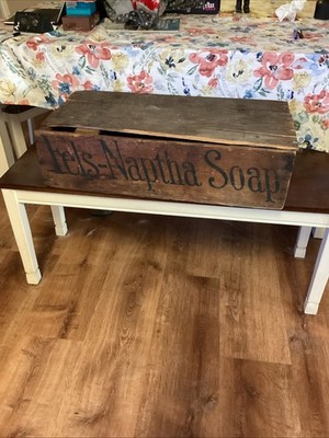 Vintage Rustic Fells Naphtha Soap Wood Shipping Crate Box 28 X 14 X 8