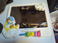 Vintage 1987 Fisher Price Teddy Beddy Bear Crib Mirror Infant Baby Bed Time Toy