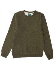 SUPERDRY Mens Sweatshirt Jumper Large Khaki Cotton NE11