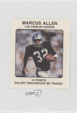 1989 NFL Franchise Game Player Cards Board Game Marcus Allen HOF y0i