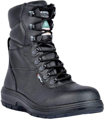 COFRA Leather Work Boots - US ROAD Treadless Asphalt Footwear - Size 10,Black