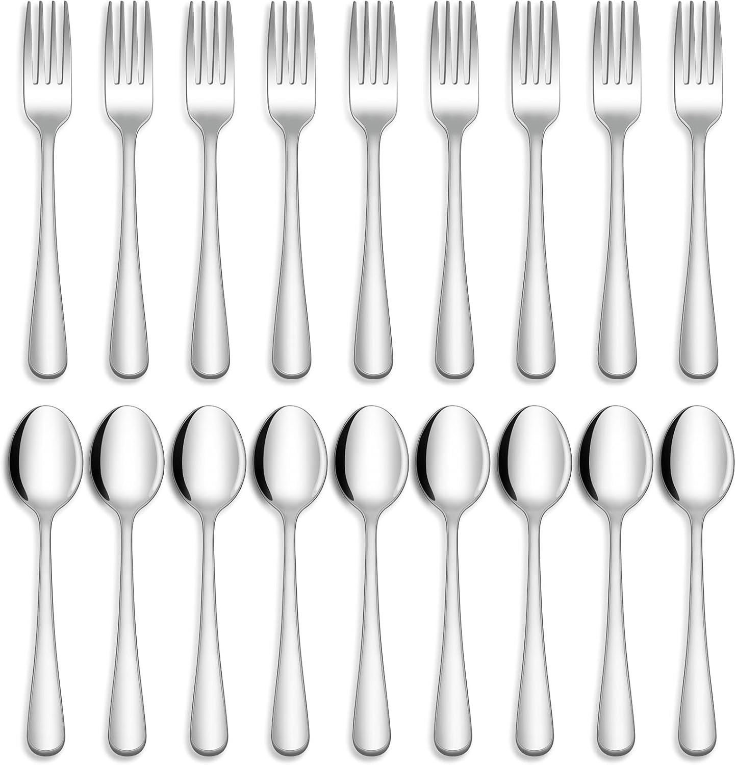 Hiware 24-piece Forks and Spoons Silverware Set, Food Grade Stainless Silver