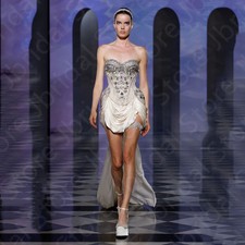 Luxury Short Wedding Dresses Crystal Beaded Sweetheart Mini Length Bridal Gowns