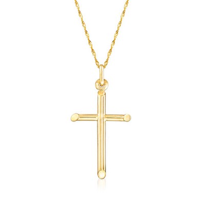 Ross-Simons Italian 14kt Yellow Gold Cross Pendant Necklace