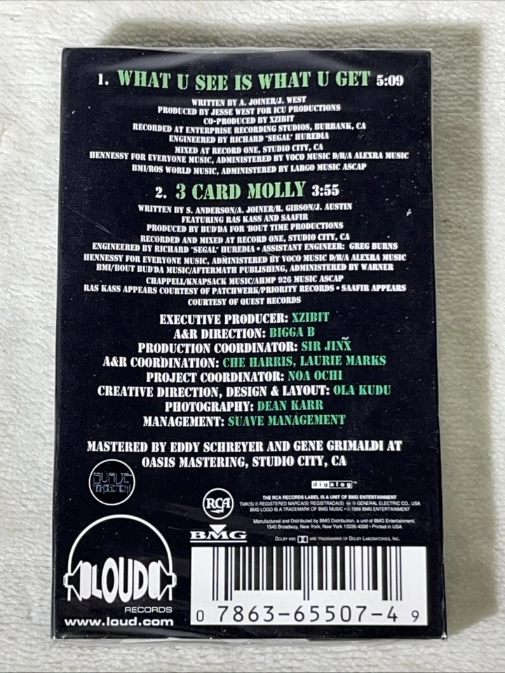 Xzibit What U See Is What U Get NEW SEALED Cassette Tape Single 1998 Loud Rap - Image 2 of 4