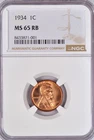 1934 Lincoln Wheat Cent NGC MS 65 RB Gem Coin 1C